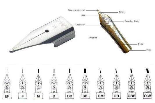 De grootte van vulpenpunten - 24Papershop