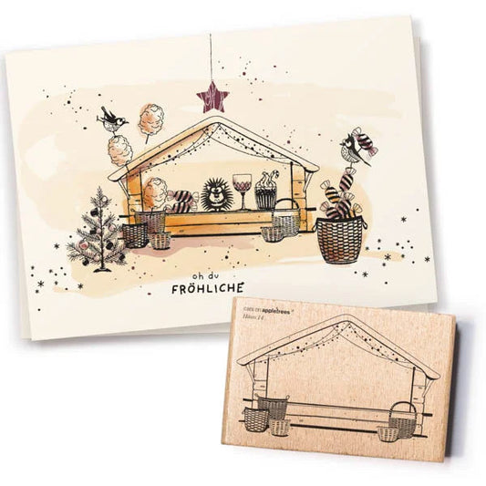 Cats on Appletrees Stamp House 14 Market Stall Outline