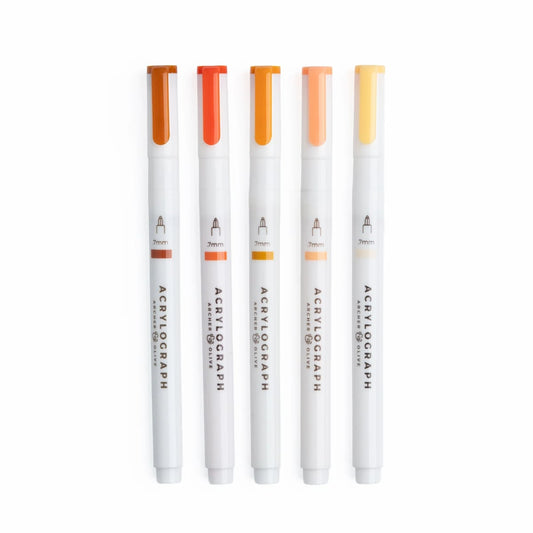 Archer & Olive Acrylographs Burnt Orange Hues - 07mm - Set van 5