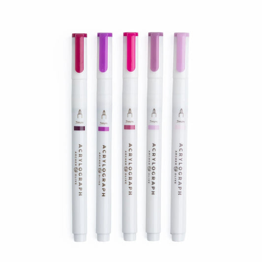 Archer & Olive Acrylographs Fuchsia Hues - 07mm - Complete Set