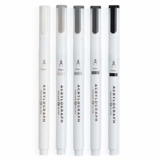 Archer & Olive Acrylographs Grayscale - 07mm