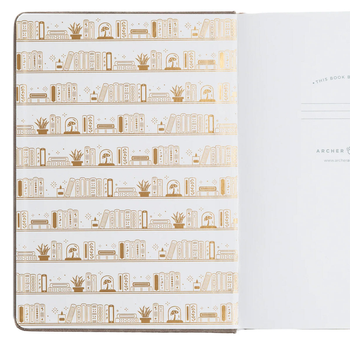 Archer & Olive Bullet Journal Bookshelf - Detail van de binnenkant van de cover