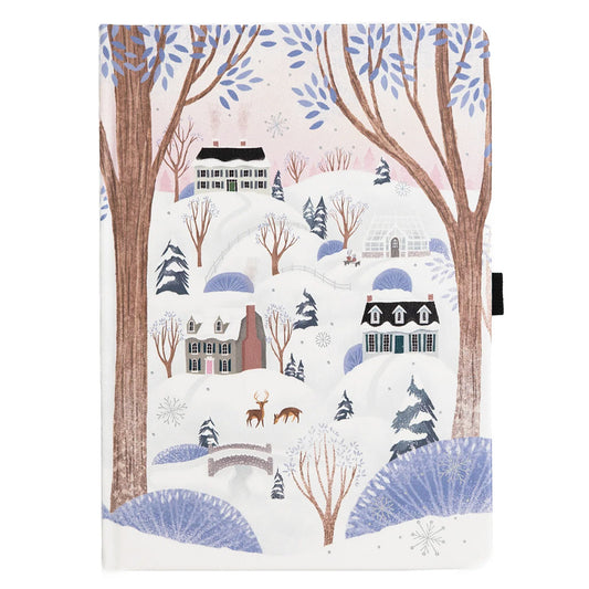 Archer & Olive Bullet Journal Winter Village B5 Dot Grid - Cover op een witte achtergrond