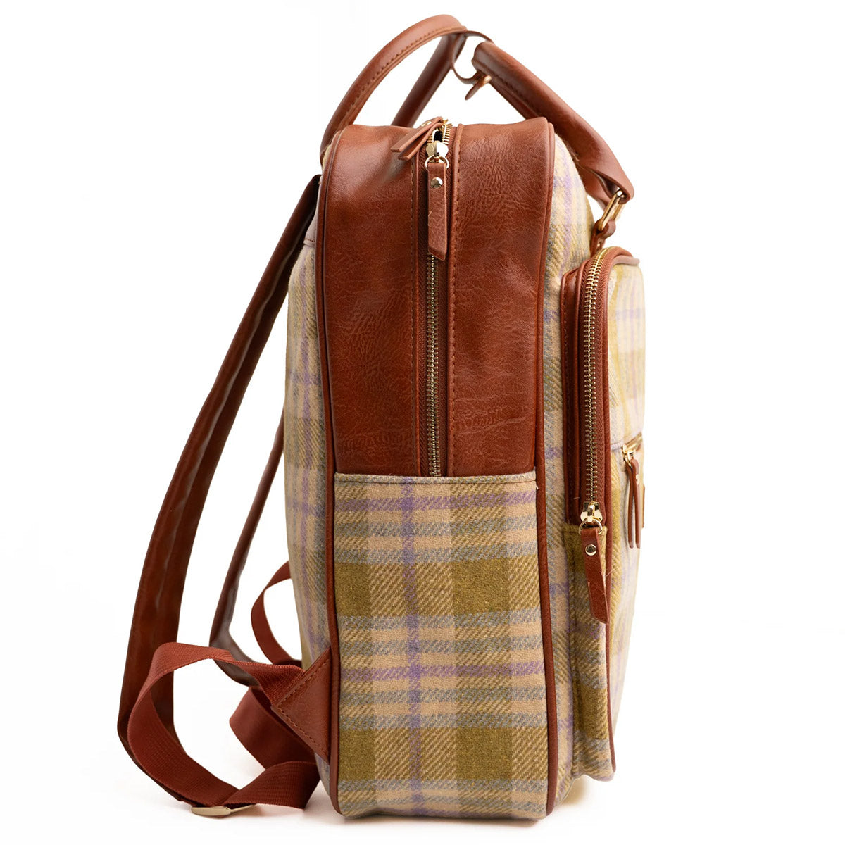 Archer & Olive - Forest Findings Plaid Backpack - Zijkant