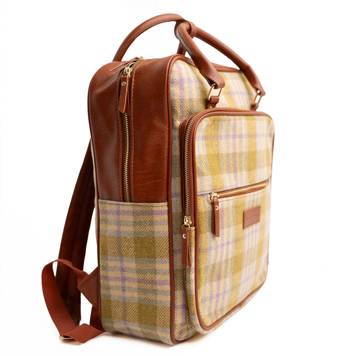 Archer & Olive - Forest Findings Plaid Backpack - Zijkant