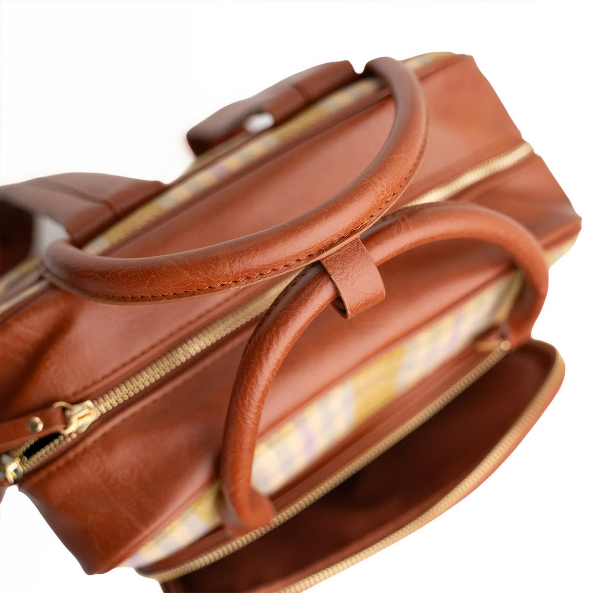 Archer & Olive - Forest Findings Plaid Backpack - Detail van de handvat