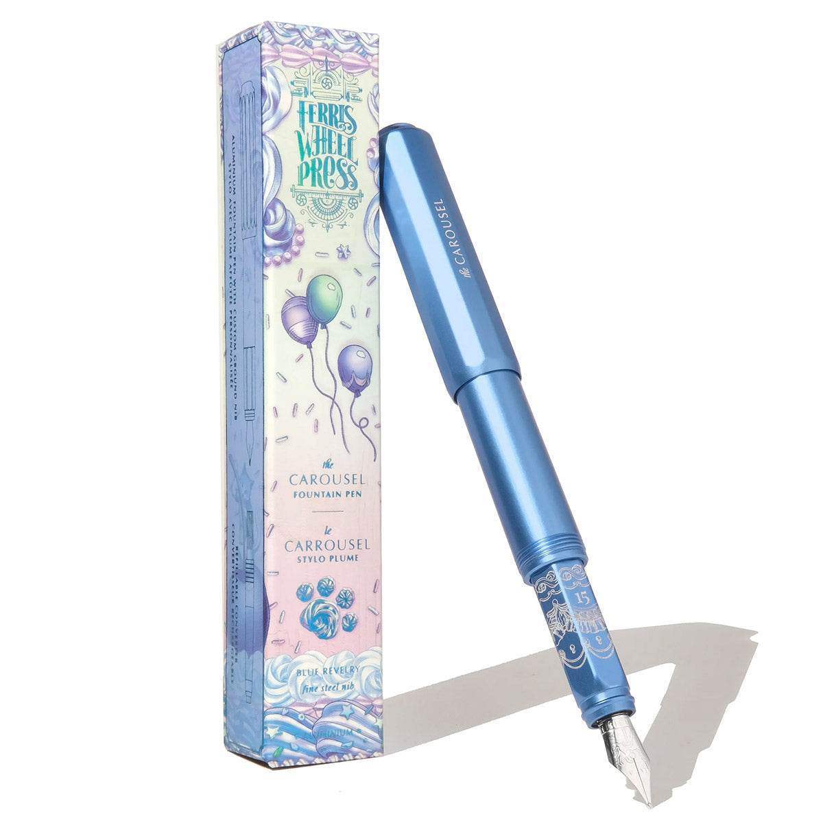 Ferris Wheel Press Aluminum Carousel Fountain Pen - Blue Revelry - Medium - 24Papershop