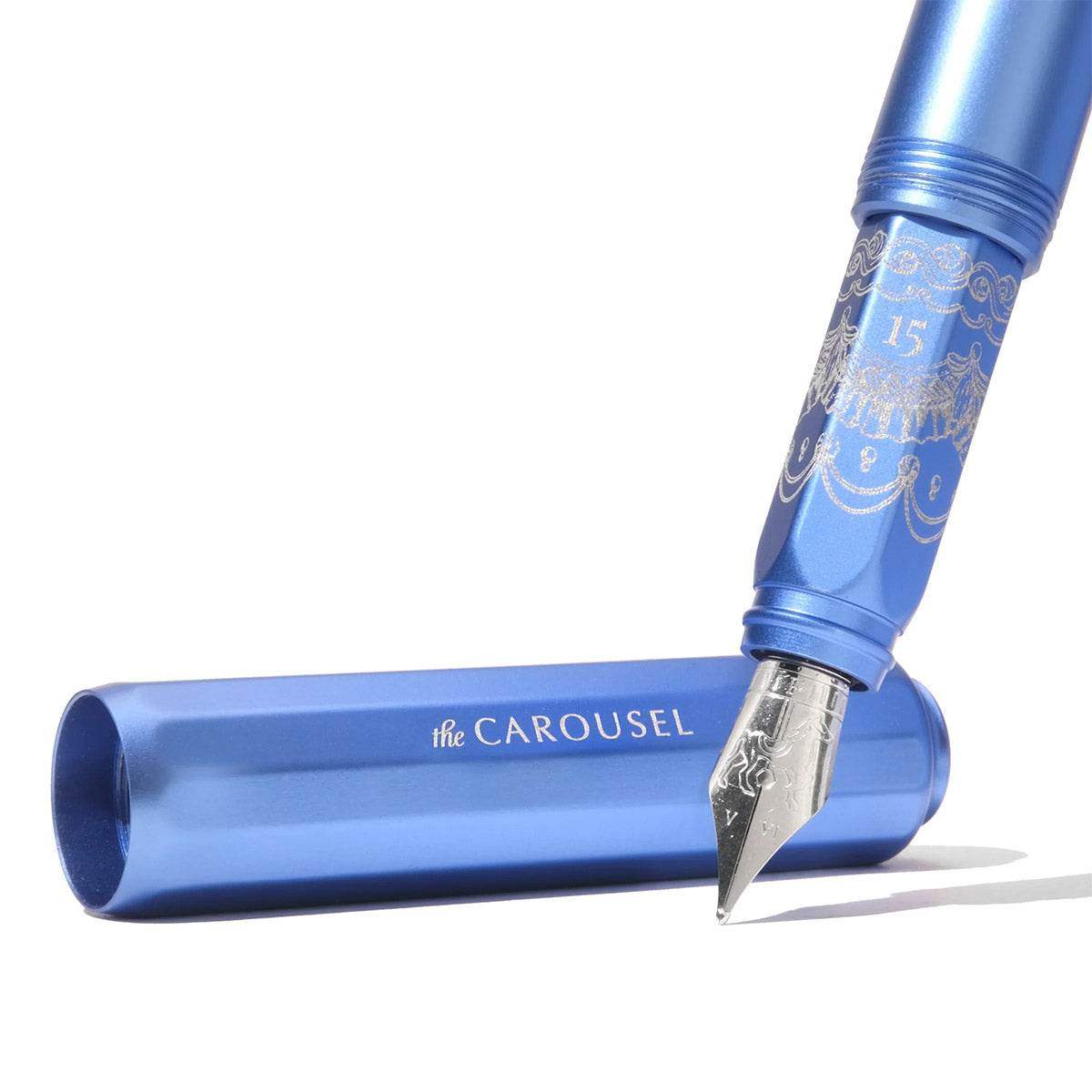 Ferris Wheel Press Aluminum Carousel Fountain Pen - Blue Revelry - Medium - 24Papershop