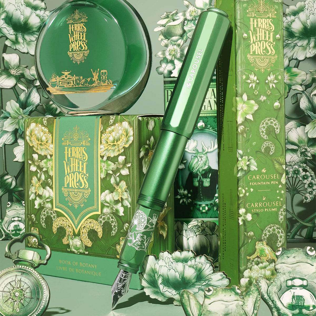 Ferris Wheel Press Aluminum Carousel Fountain Pen - Book of Botany - Medium - 24Papershop