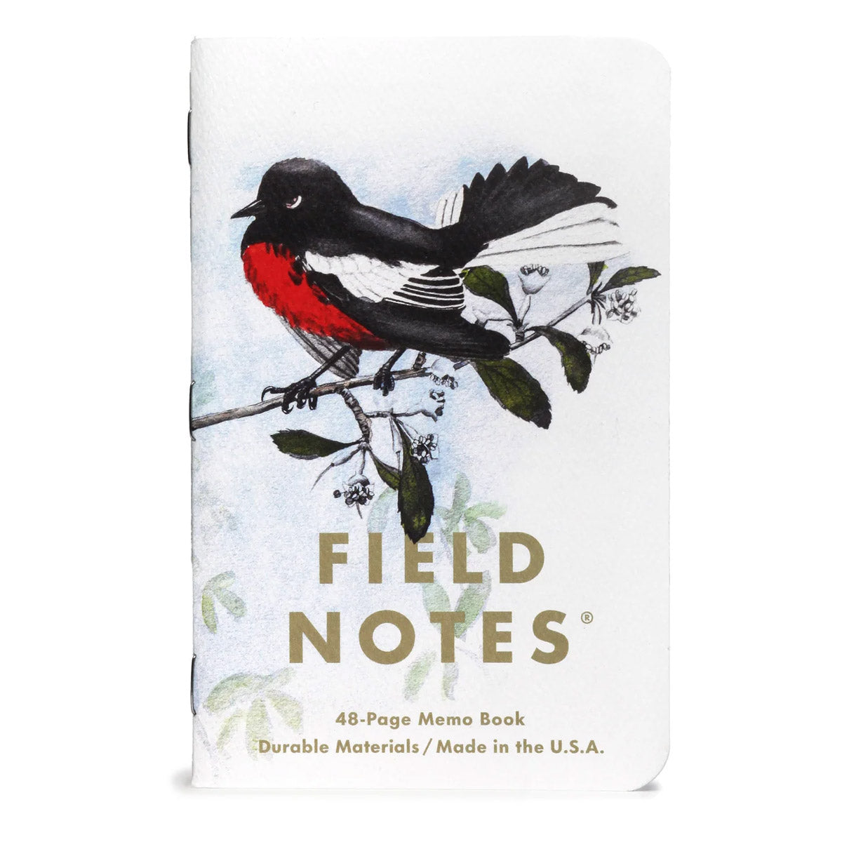 Field Notes Pack C – Painted Redstart, Cardinal en Redshoulder Hawk op handgetekende notitieboekjes