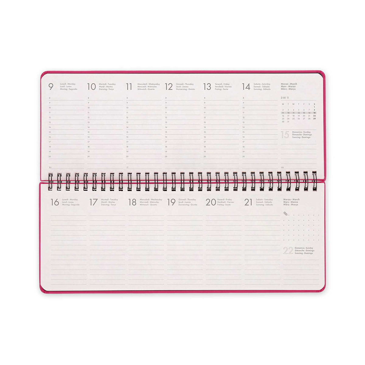 Legami Agenda 2026 Desk Planner - Raspberry