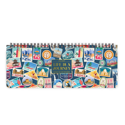 Legami Agenda 2026 Desk Planner - Travel Stickers