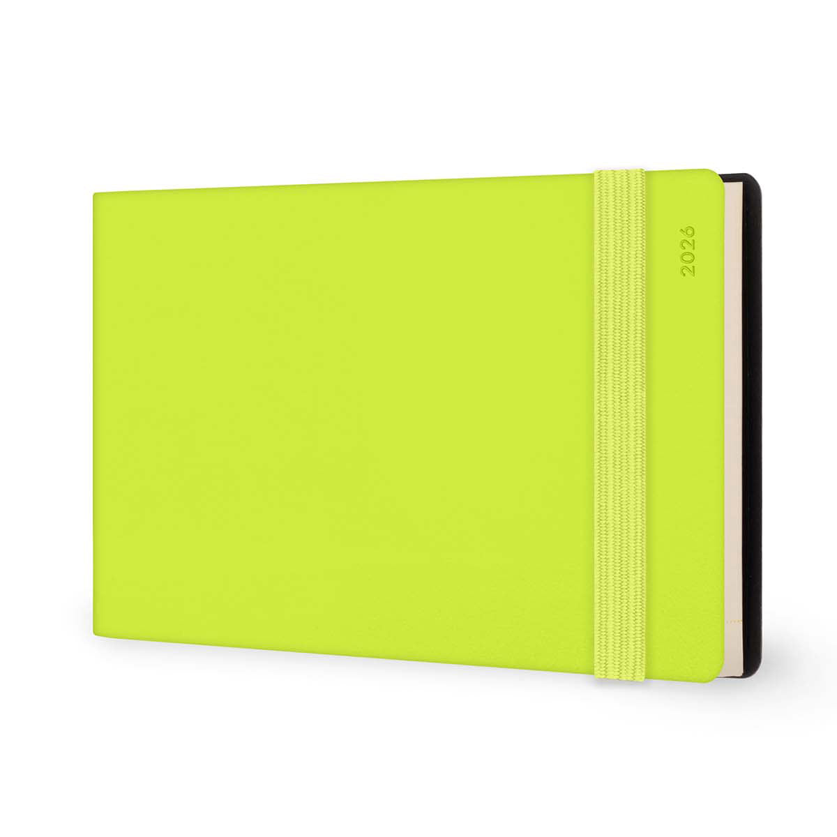 Legami Agenda 2026 Small Week - Chartreuse - Voorkant schuin op een witte achtergrond