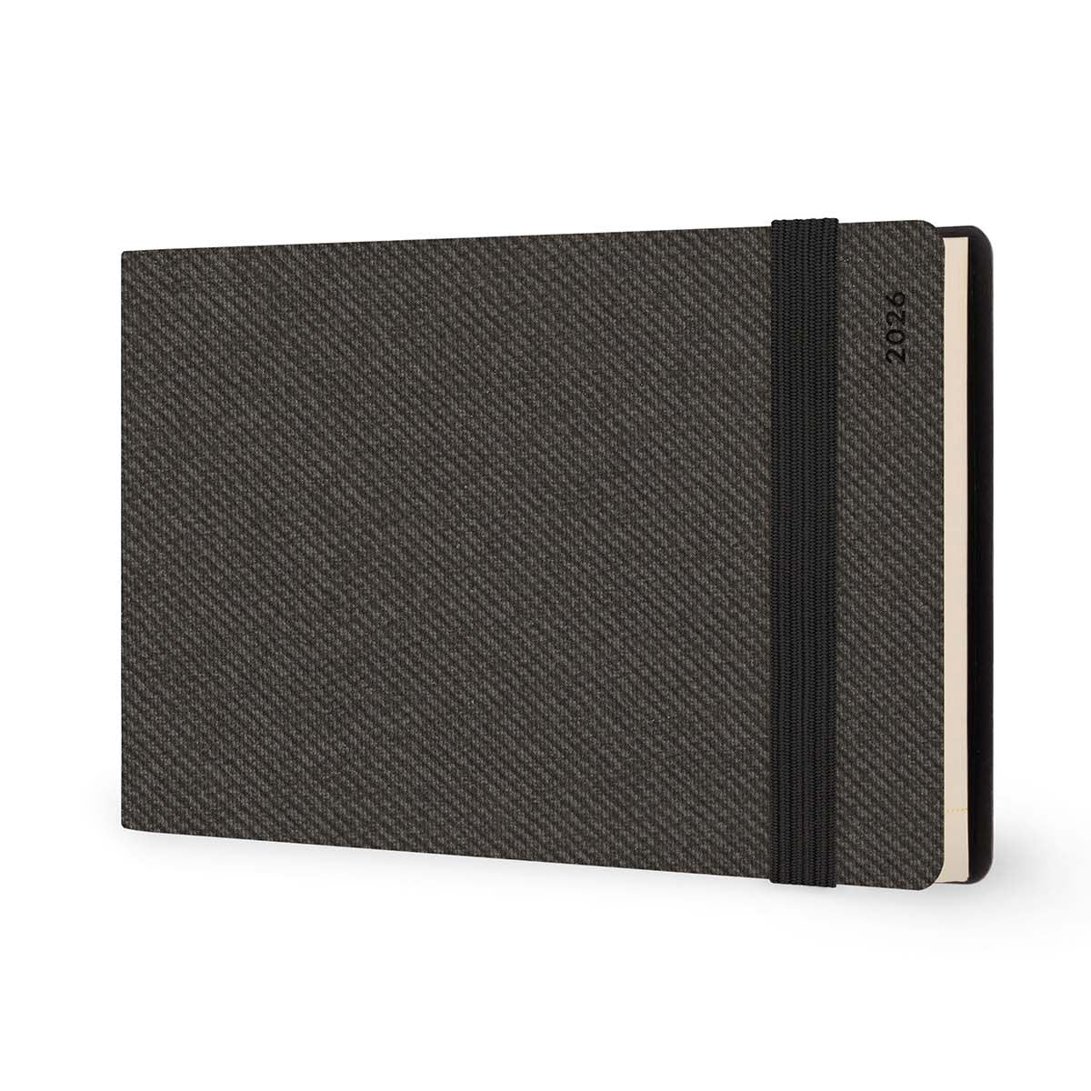 Legami Agenda 2026 Small Week - Deep Graphite - Voorkant schuin op een witte achtergrond
