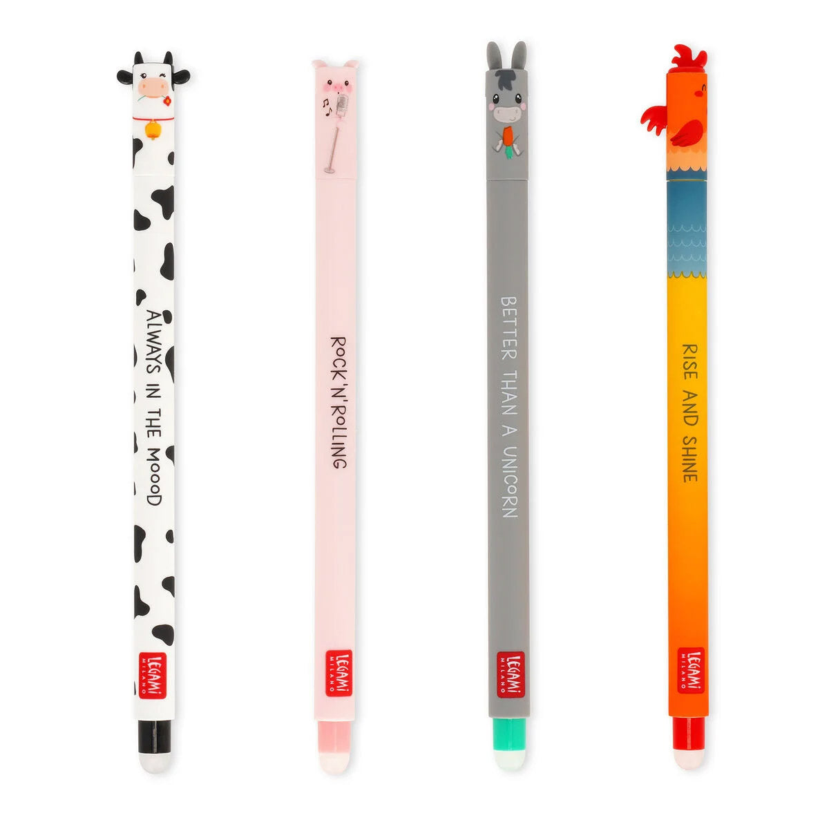 Legami Erasable Pen - Set van 4 - Farm Sweet Farm