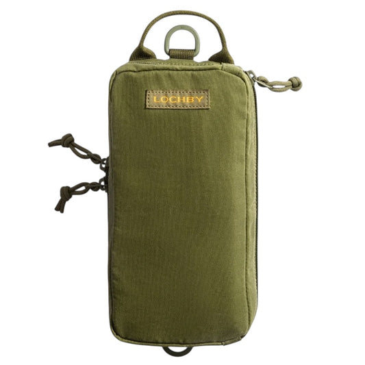 Lochby Venture Pouch - Olive - Etui op een witte achtergrond
