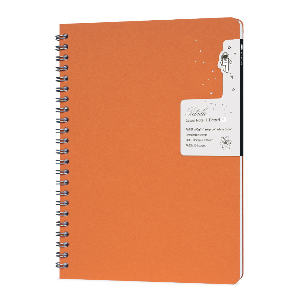 Nebula Casual Note Orange - Dotted Voorkant van het notitieboek