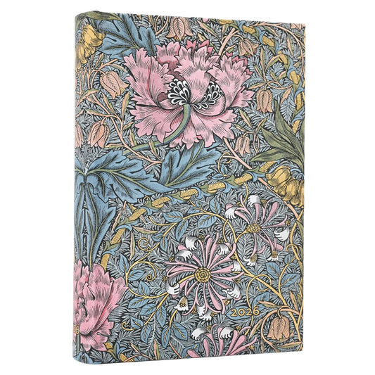 Paperblanks Agenda 2026 Mini Morris Pink Honeysuckle - Dag