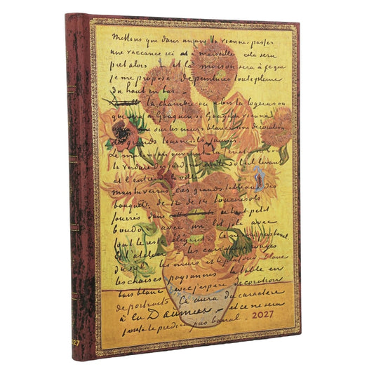 Paperblanks Agenda 2027 Ultra - Van Gogh, Sunflowers - Voorkant van de agenda