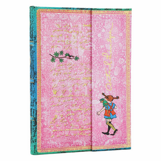 Paperblanks Pippi Longstocking Midi - Voorkant met een witte achtergrond