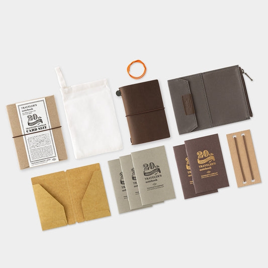 TRAVELER'S Notebook Card Size 20th Anniversary - Brown - Complete Set