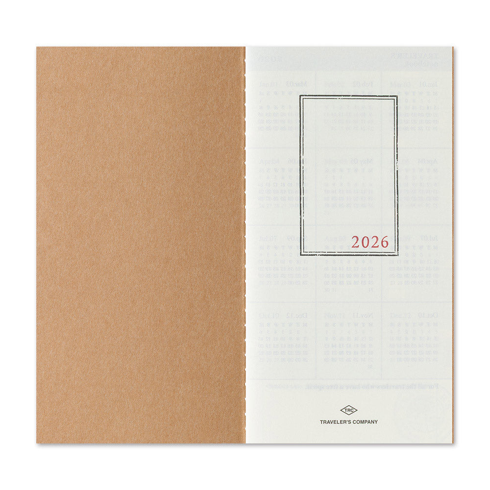 TRAVELER'S Refill Regular Diary 2026 - Monthly