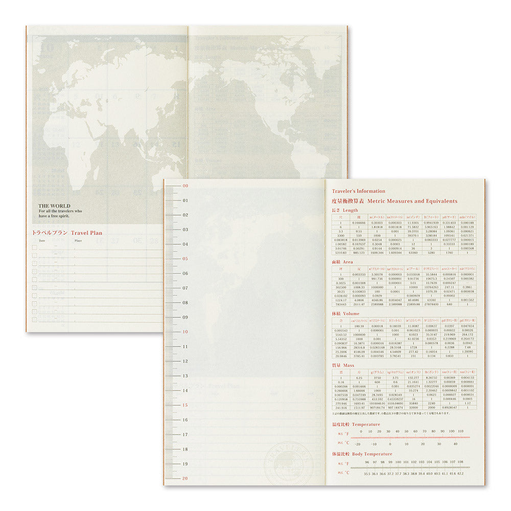 TRAVELER'S Refill Regular Diary 2026 - Monthly - Detail Inhoud