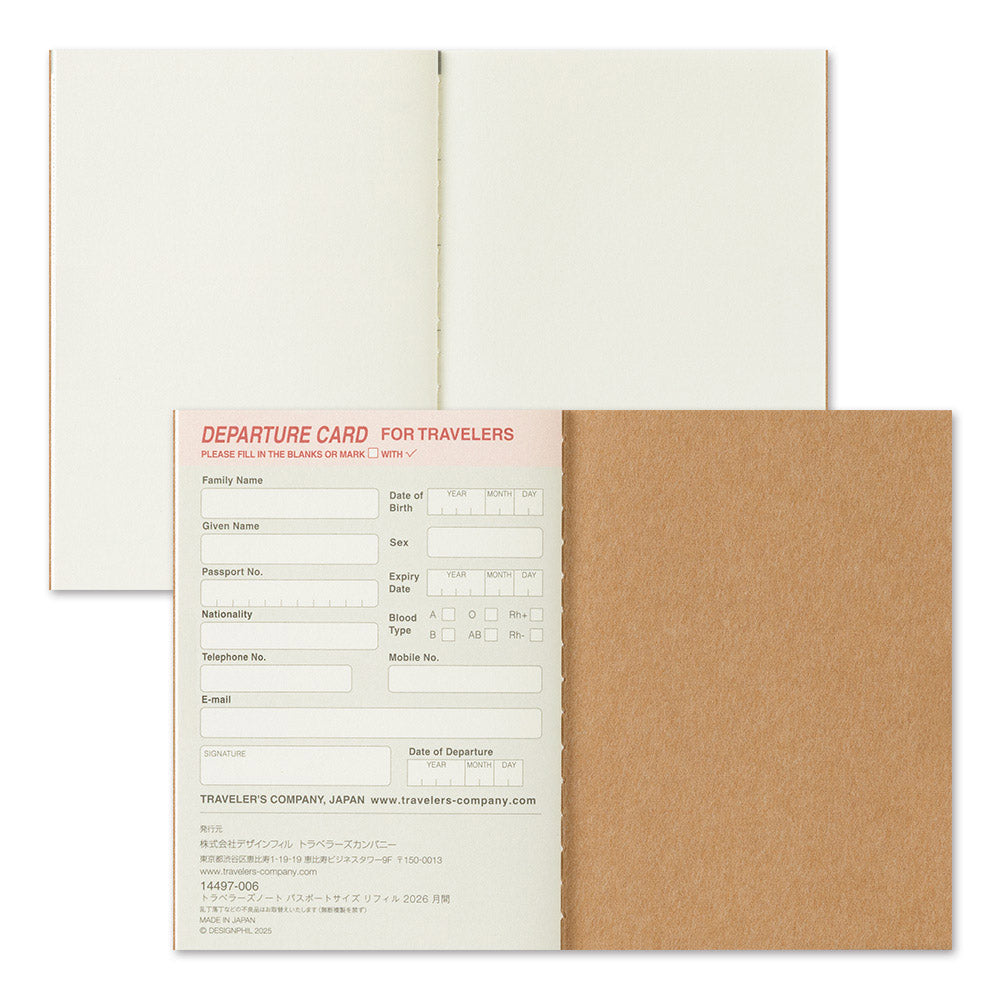 TRAVELER'S Refill Passport Diary 2026 - Detail informatie