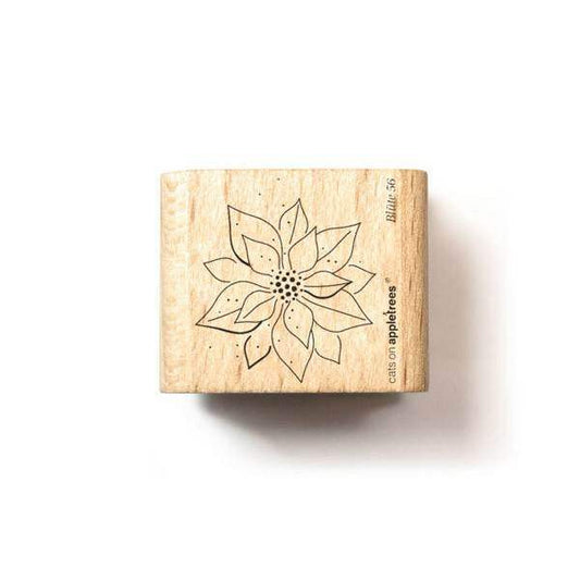 Cats on Appletrees Stamp - Blossom 56 Poinsettia Outline - 24Papershop