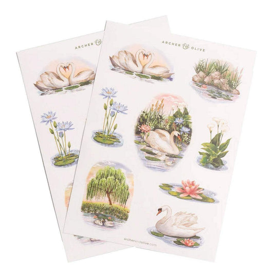 Archer & Olive Stickers - Swan Pond - 24Papershop