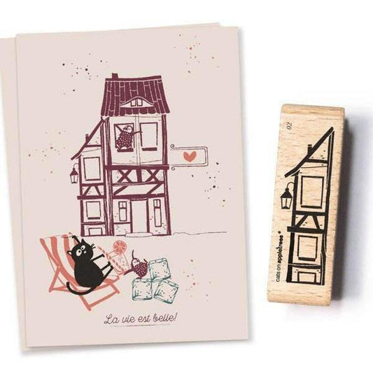 Cats on Appletrees Stamp - House 2 Half-Timbered - 24Papershop