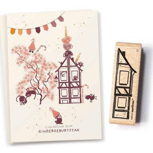 Cats on Appletrees Stamp - House 3 Half-Timbered - 24Papershop