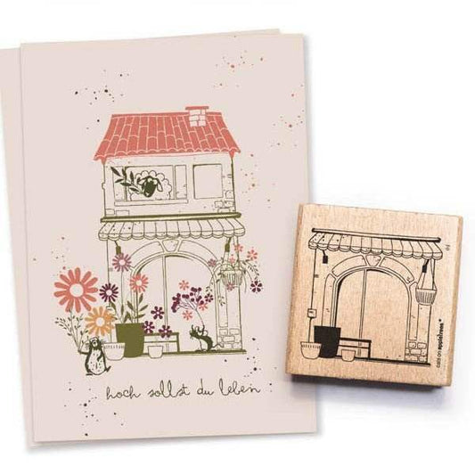 Cats on Appletrees Stamp - House 4 Outline - 24Papershop