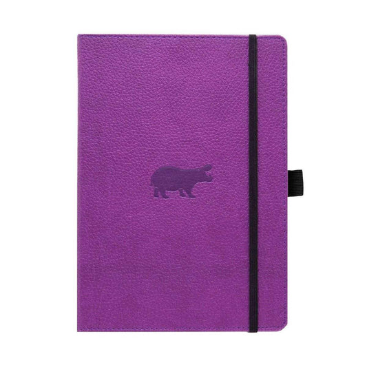 Dingbats* Notitieboek A6 Wildlife Purple Hippo - Gelinieerd - 24Papershop