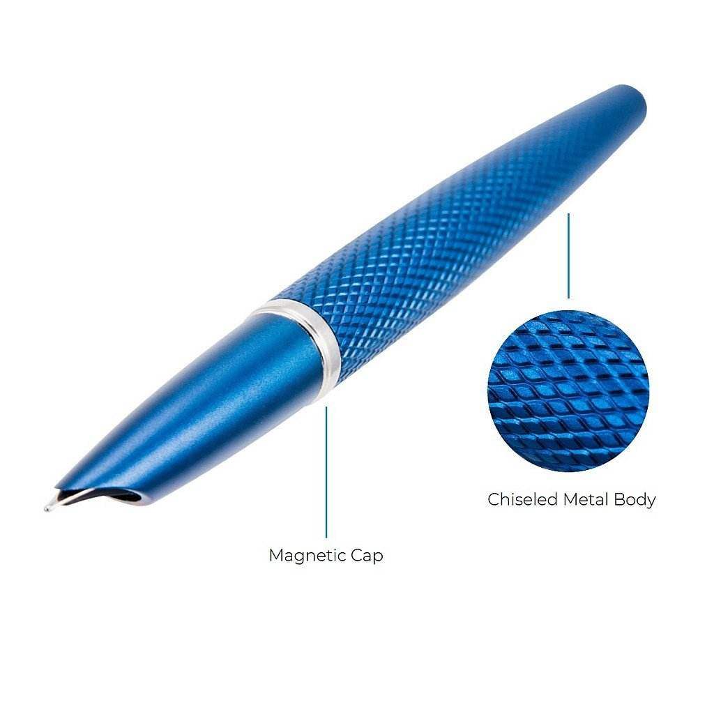 Diplomat Viper Blue Guilloche Fountain Pen - 24Papershop