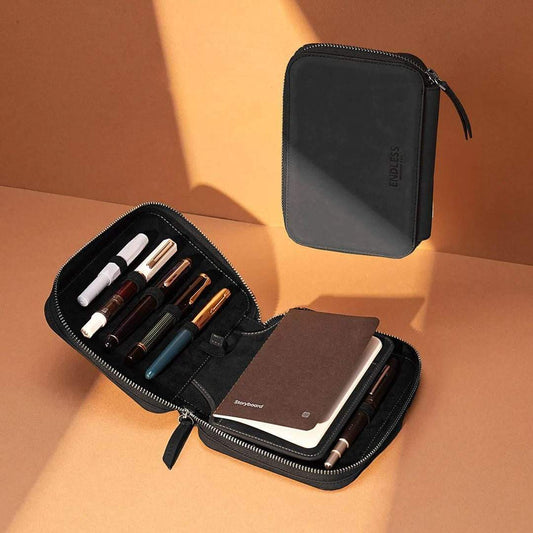 Endless Companion Leather 10-Pen Pouch - Black - 24Papershop