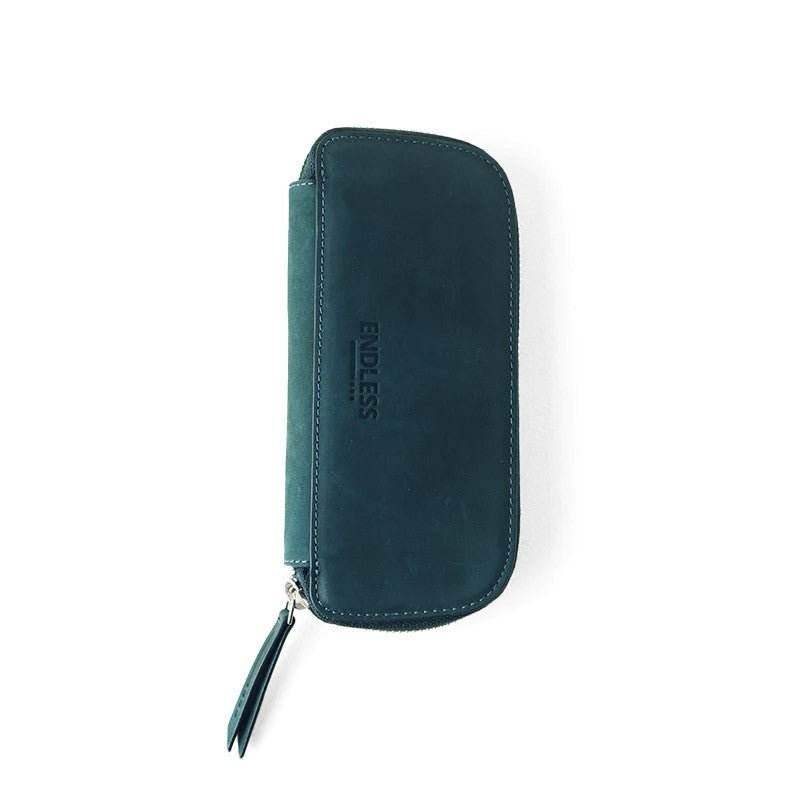 Endless Companion Leather 3-Pen Pouch - Blue - 24Papershop