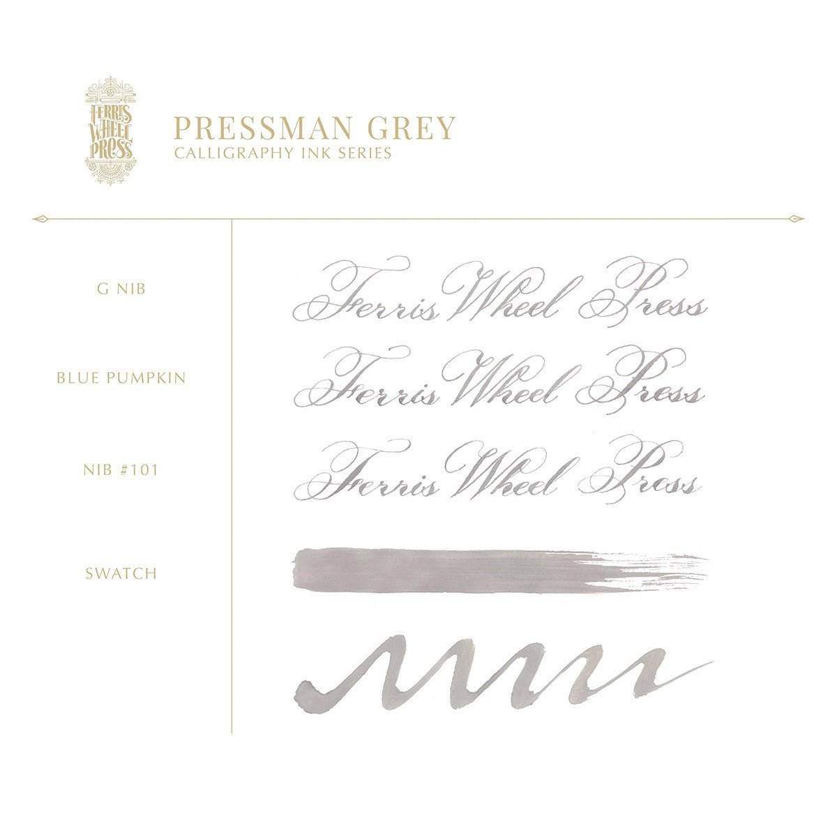 Ferris Wheel Press Calligraphy Inkt 28ml - Pressman Grey - 24Papershop
