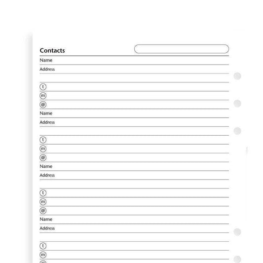 Filofax Clipbook & Organiser Contact Lijsten - 24Papershop