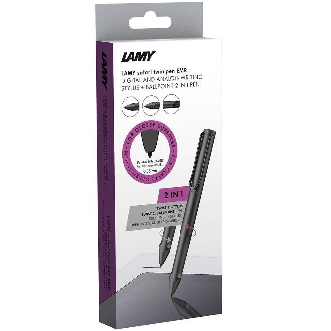 LAMY Safari Twin Pen All Black EMR - Glossy Surface - 24Papershop