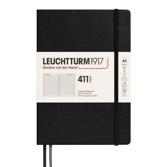 Leuchtturm1917 Medium A5 Notitieboek 411 Black - Gelinieerd - 24Papershop