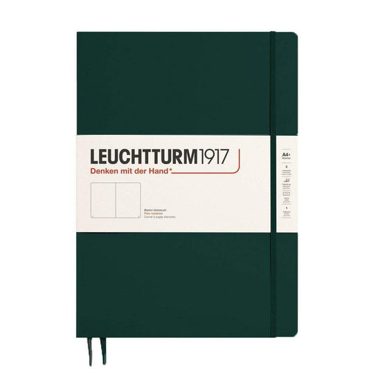 Leuchtturm1917 Master Slim A4+ Notitieboek Forest Green - Blanco - 24Papershop
