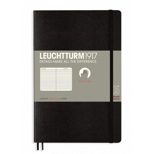 Leuchtturm1917 Slim B6+ Notitieboek Black - Gelinieerd - 24Papershop