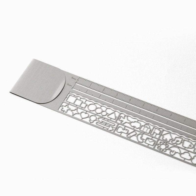 Midori Clip Ruler - Silver - 24Papershop