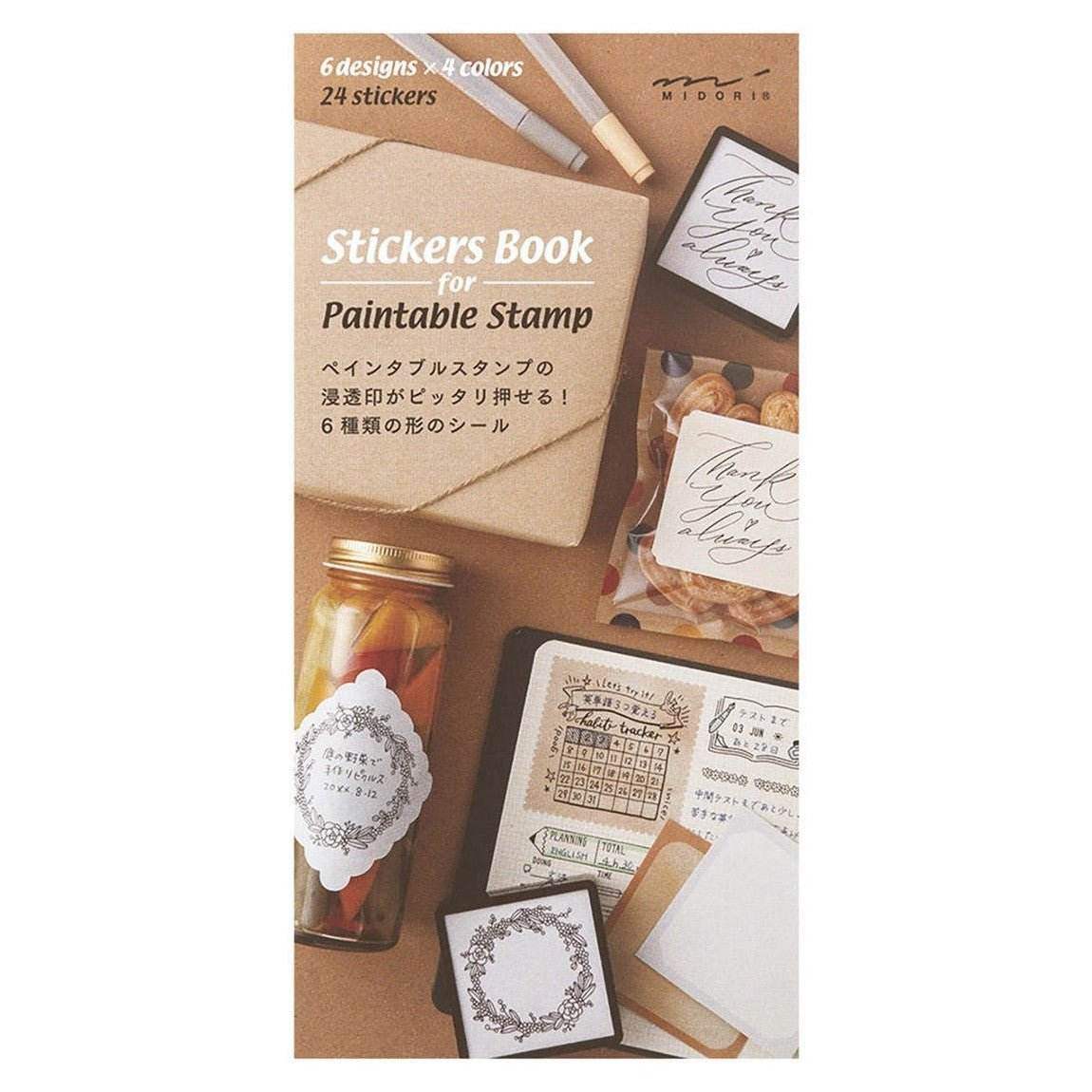 Midori Stickers Book for Pre-inked Stamp Natural Colors - 24Papershop
