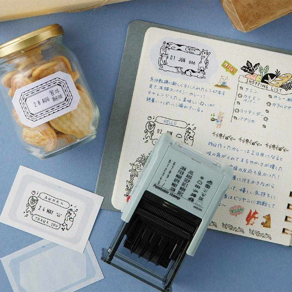Midori Stickers Book for Rotating Paintable Stamp Cold Colors - 24Papershop