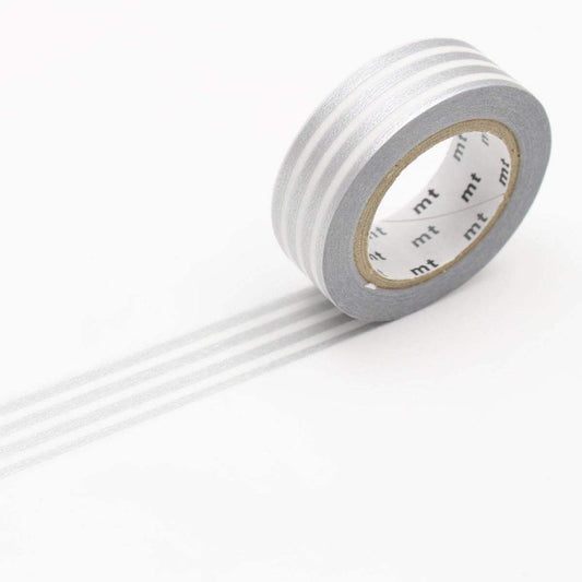 MT Masking Tape - Border Silver 2 - 15mm -7m - 24Papershop