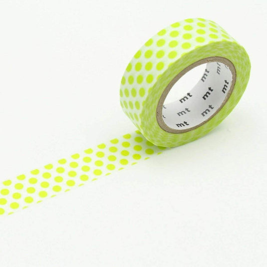 MT Masking Tape - Dot Lime - 15mm -7m - 24Papershop
