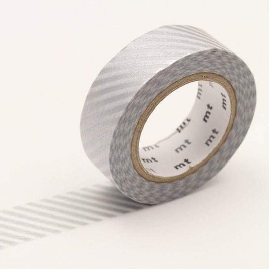 MT Masking Tape - Stripe Silver 15mm x 7m - 24Papershop