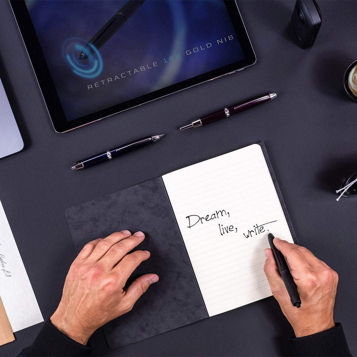 Pilot Fountain Pen Capless LS - Black Rhodium - 24Papershop